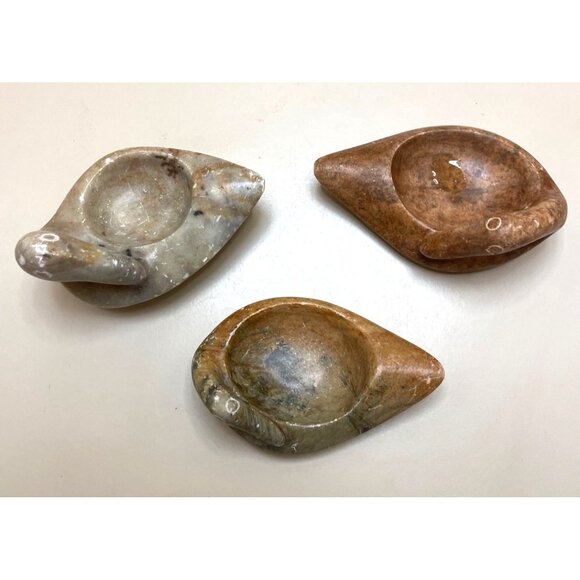 Vintage Hand-Carved Soapstone Duck Figurines Set Of 3 - Picture 4 of 9